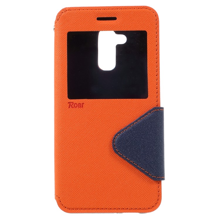 ROAR KOREA Leather Card Slot Mobile Cover with View Window for Asus Zenfone 3 Max ZC520TL - Orange-1