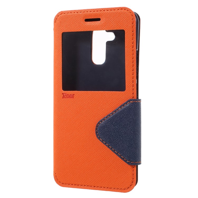 ROAR KOREA Leather Card Slot Mobile Cover with View Window for Asus Zenfone 3 Max ZC520TL - Orange-2