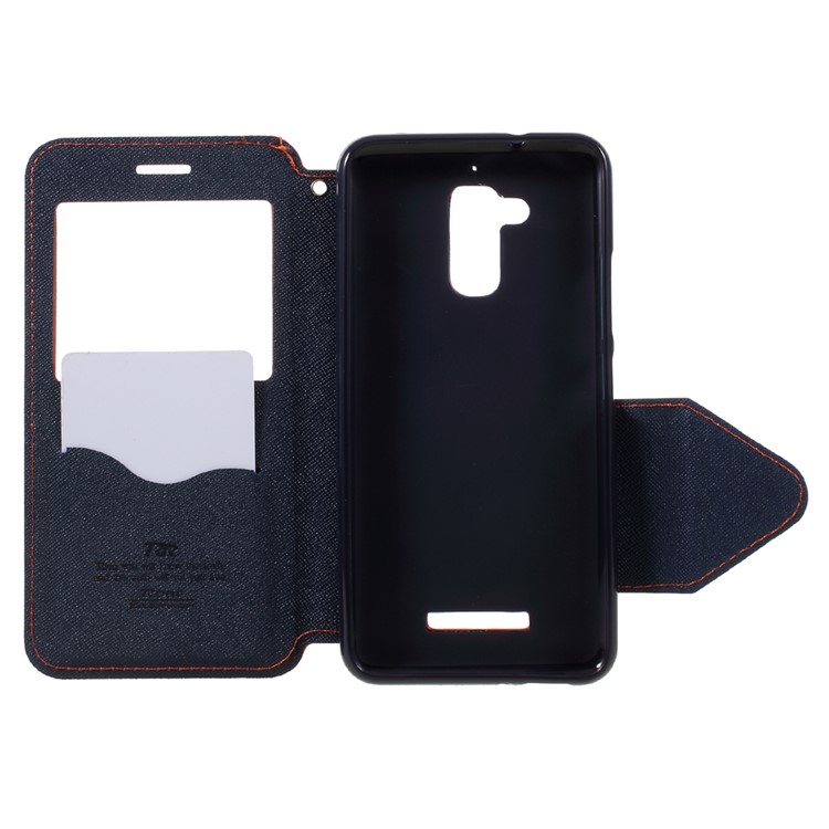 ROAR KOREA Leather Card Slot Mobile Cover with View Window for Asus Zenfone 3 Max ZC520TL - Orange-6