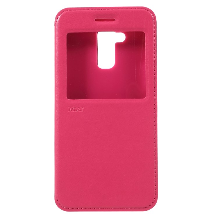 ROAR KOREA View Window Leather Stand Case with Card Holder for Asus Zenfone 3 Max ZC520TL - Rose-1