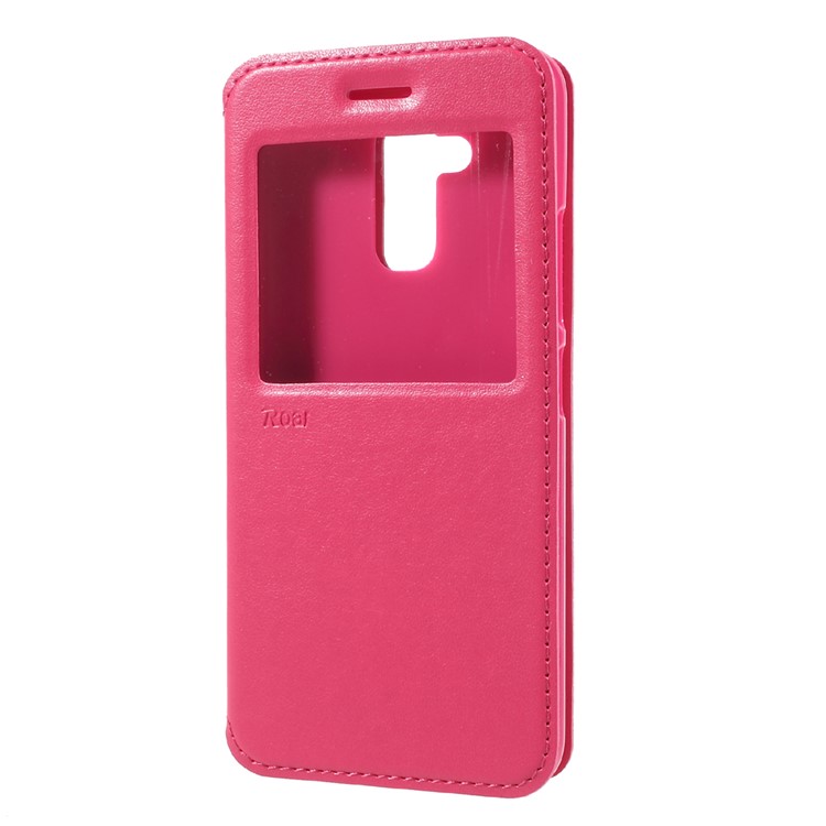 ROAR KOREA View Window Leather Stand Case with Card Holder for Asus Zenfone 3 Max ZC520TL - Rose-2