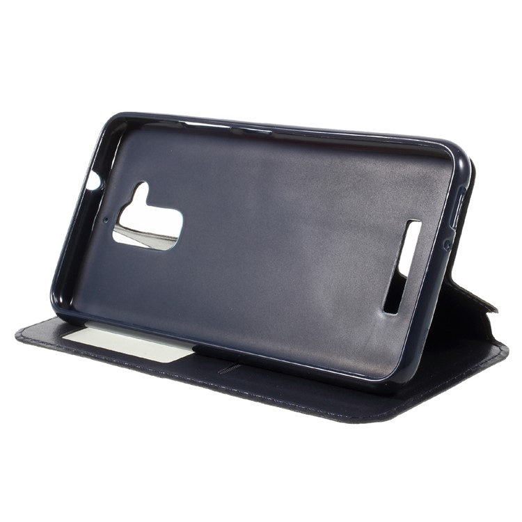 ROAR KOREA Card Holder Leather View Phone Cover for Asus Zenfone 3 Max ZC520TL - Dark Blue-4