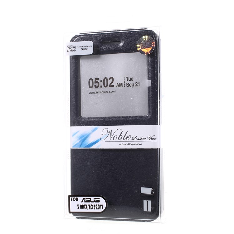 ROAR KOREA Card Holder Leather View Phone Cover for Asus Zenfone 3 Max ZC520TL - Dark Blue-7