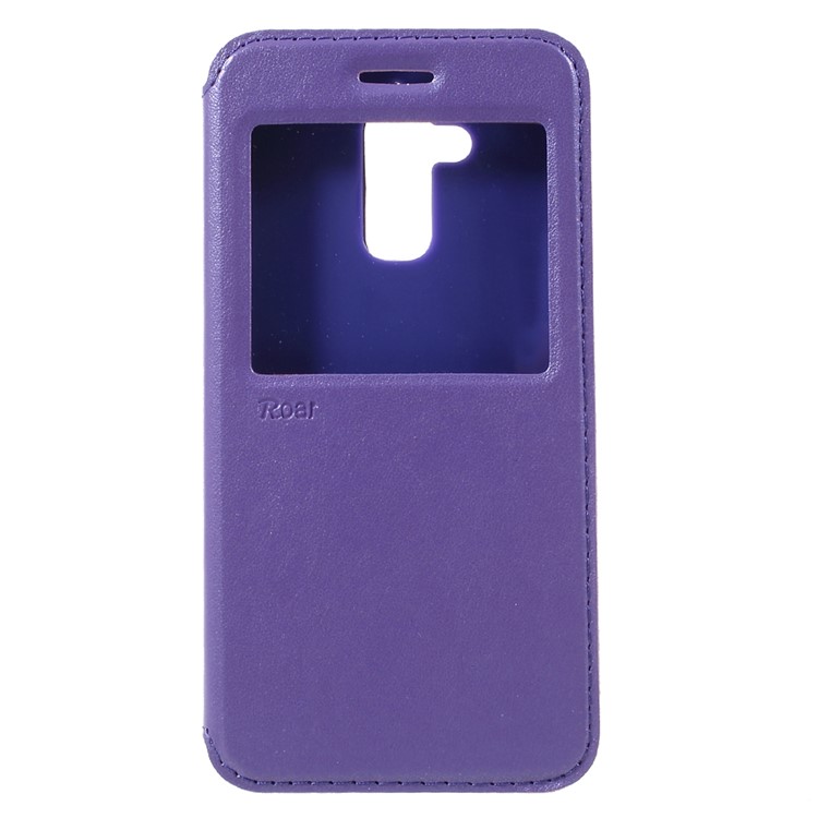 ROAR KOREA Card Slot Leather View Window Folio Case for Asus Zenfone 3 Max ZC520TL - Purple-1