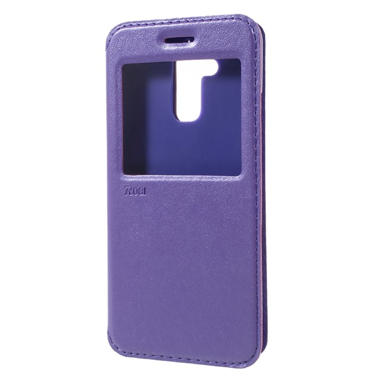 ROAR KOREA Card Slot Leather View Window Folio Case for Asus Zenfone 3 Max ZC520TL - Purple-2