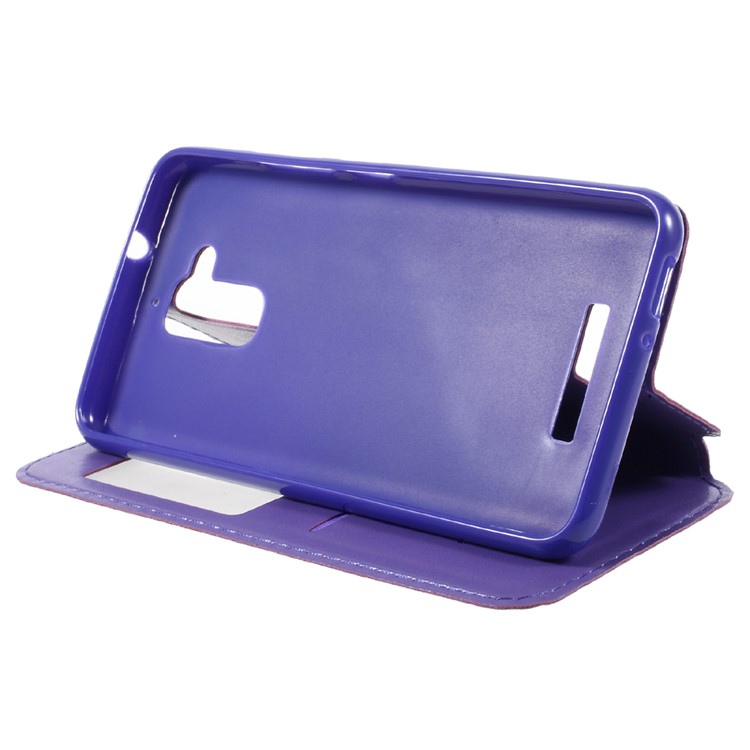 ROAR KOREA Card Slot Leather View Window Folio Case for Asus Zenfone 3 Max ZC520TL - Purple-4