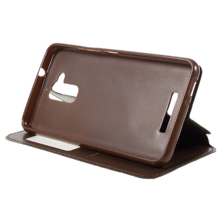 ROAR KOREA PU Leather View Auto-absorbed Mobile Casing for Asus Zenfone 3 Max ZC520TL - Brown-4