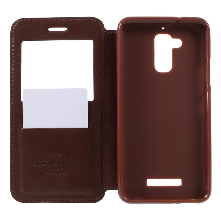 ROAR KOREA PU Leather View Auto-absorbed Mobile Casing for Asus Zenfone 3 Max ZC520TL - Brown-6