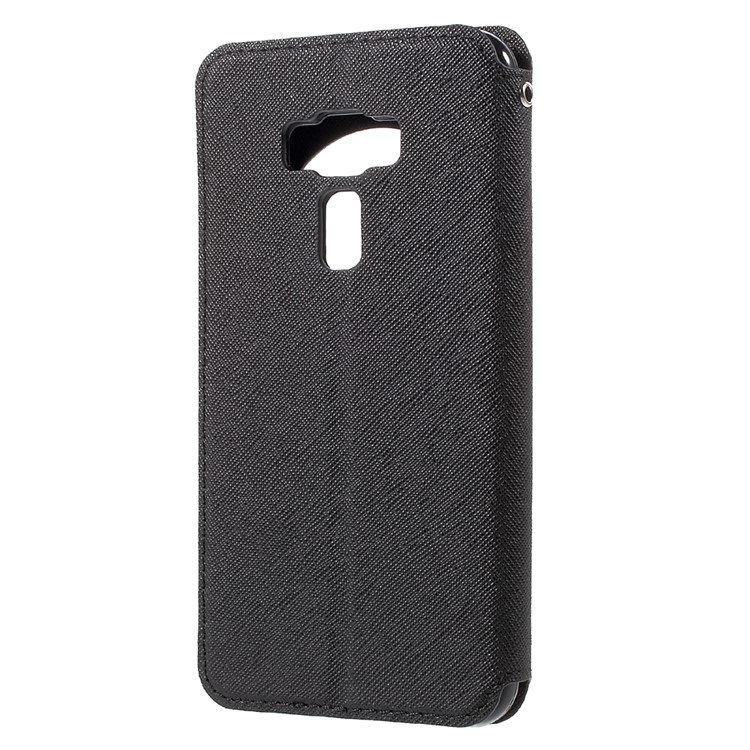 ROAR KOREA Diary View Leather Stand Phone Shell for Asus Zenfone 3 ZE552KL - Black-3