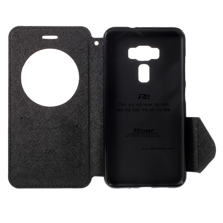 ROAR KOREA Diary View Leather Stand Phone Shell for Asus Zenfone 3 ZE552KL - Black-5