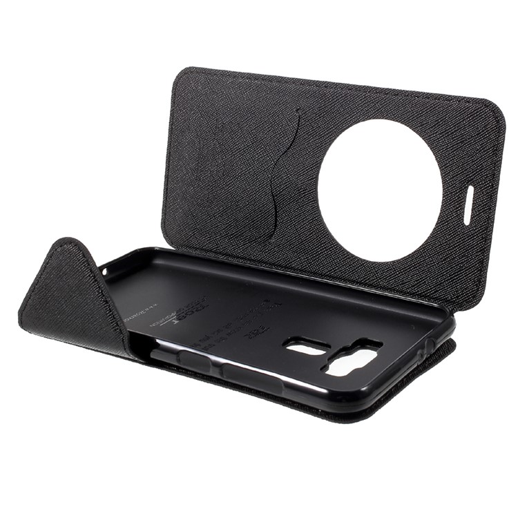 ROAR KOREA Diary View Leather Stand Phone Shell for Asus Zenfone 3 ZE552KL - Black-6