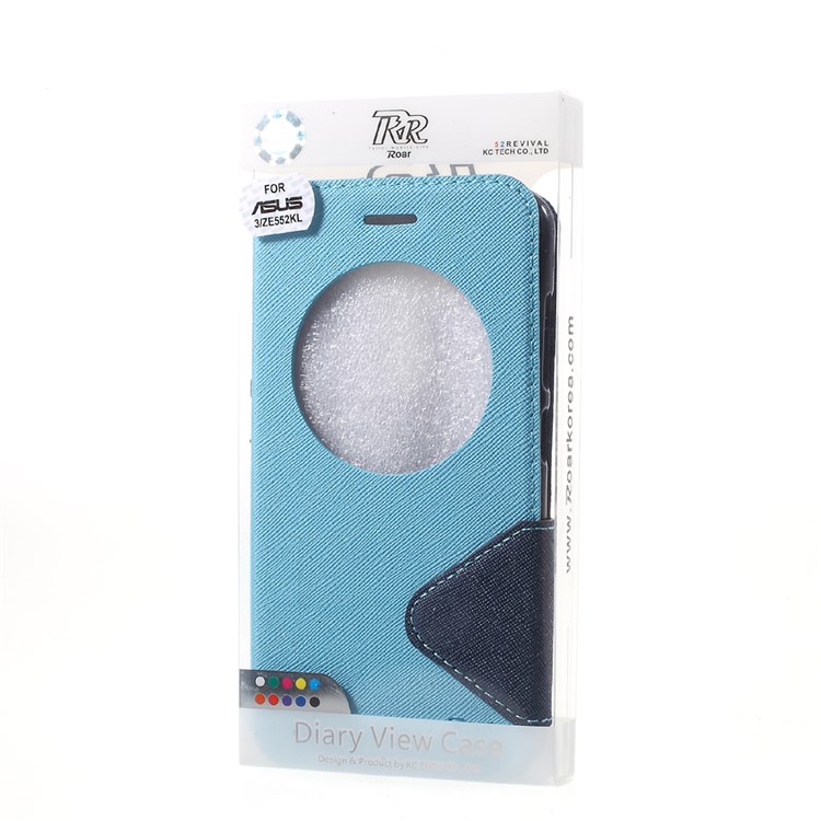 ROAR KOREA Diary View Leather Mobile Flip Case for Asus Zenfone 3 ZE552KL - Baby Blue-7