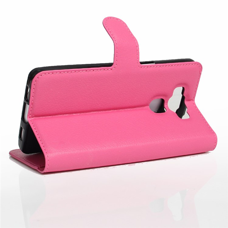 Lychee Grain Leather Cover Card Holder for Asus Zenfone 3 Max ZC553KL - Rose-5