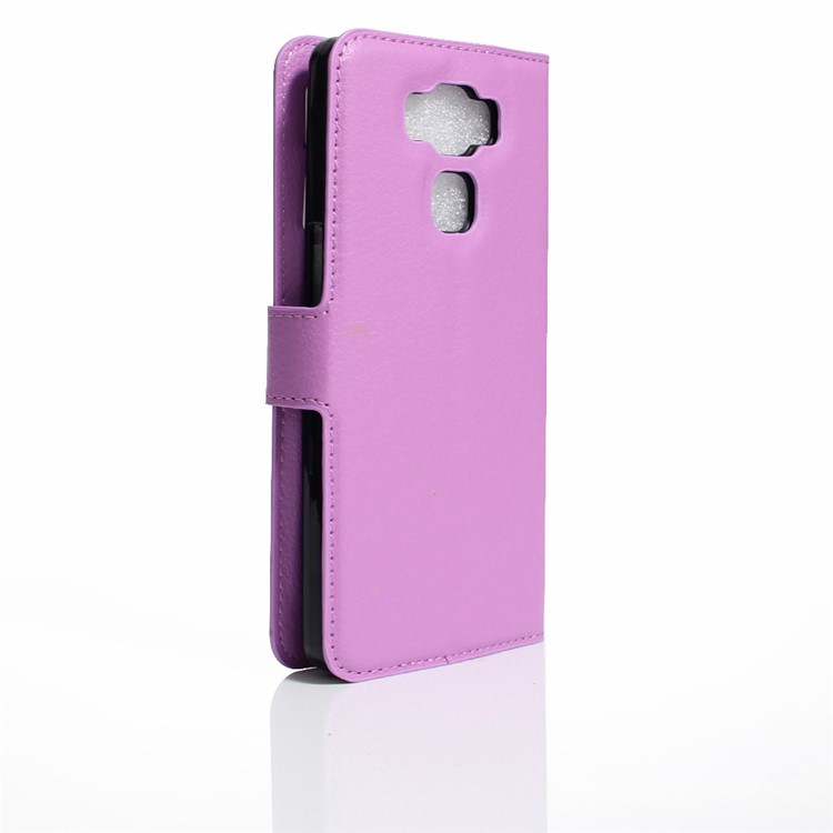 Lychee Grain Leather Wallet Mobile Casing for Asus Zenfone 3 Max ZC553KL - Purple-2