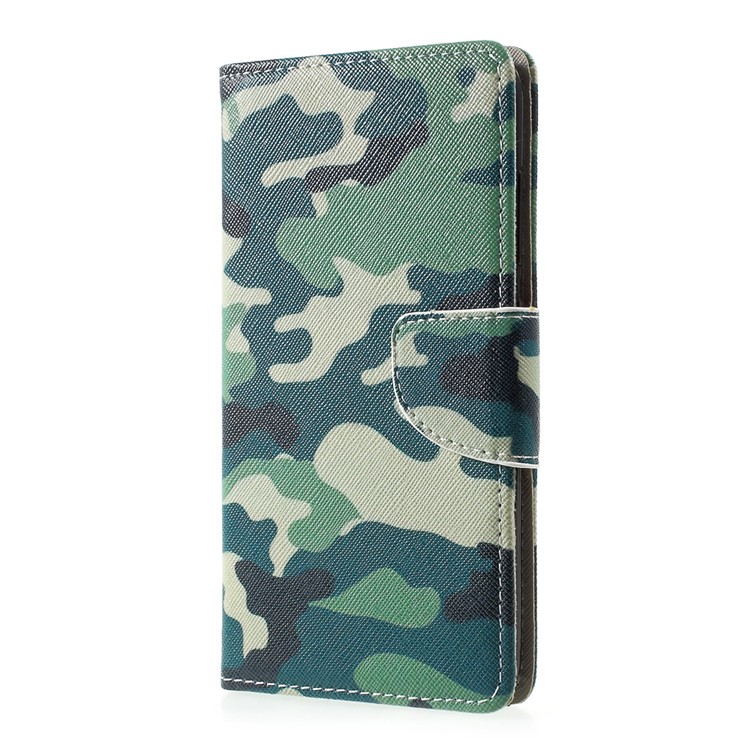 Pattern Printing Leather Wallet Mobile Casing for Asus Zenfone 3 Max ZC553KL - Camouflage Pattern-2