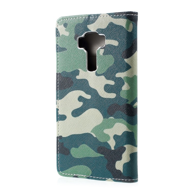 Pattern Printing Leather Wallet Mobile Casing for Asus Zenfone 3 Max ZC553KL - Camouflage Pattern-3