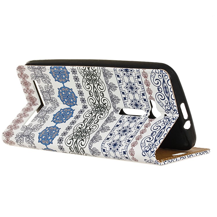 Patterned Leather Stand Mobile Cover for Asus Zenfone Go ZB500KL - Ethnic Pattern-4