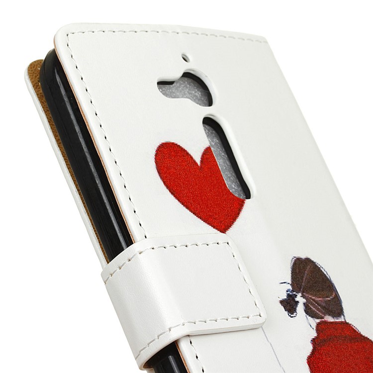 Patterned Leather Card Holder Phone Casing for Asus Zenfone Go ZB500KL - Girl Holding Balloon-3