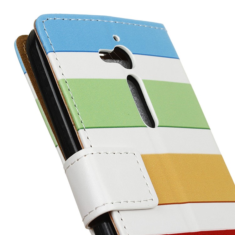 Patterned Leather Wallet Protective Cover for Asus Zenfone Go ZB500KL - Colorized Stripes-3