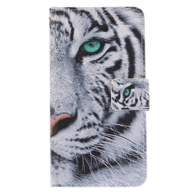 Patterned Leather Wallet Stand Cover Case for Asus Zenfone 3 Max ZC520TL - Tiger-2