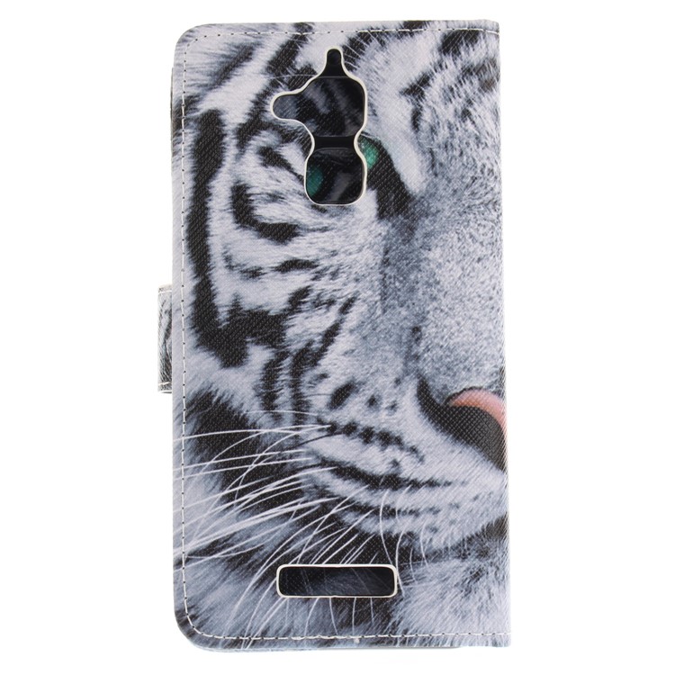 Patterned Leather Wallet Stand Cover Case for Asus Zenfone 3 Max ZC520TL - Tiger-3