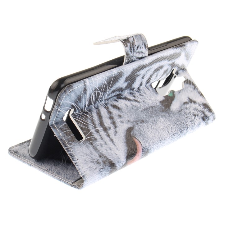 Patterned Leather Wallet Stand Cover Case for Asus Zenfone 3 Max ZC520TL - Tiger-7