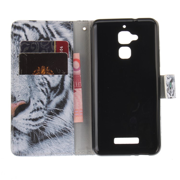 Patterned Leather Wallet Stand Cover Case for Asus Zenfone 3 Max ZC520TL - Tiger-9