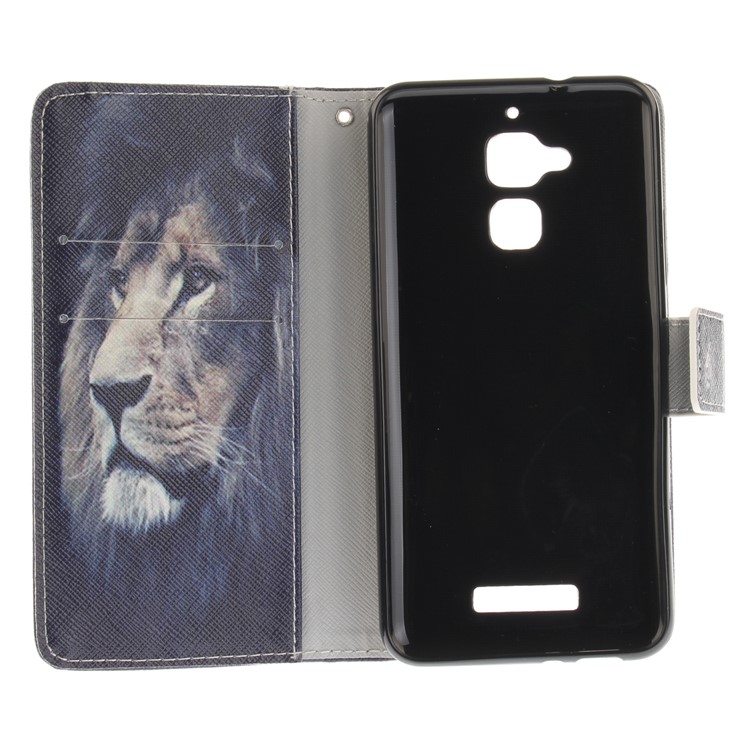 Printing Pattern Wallet Leather Shell for Asus Zenfone 3 Max ZC520TL - Lion-10