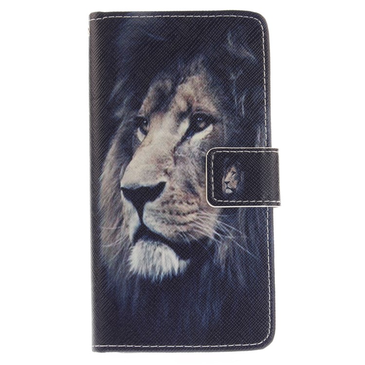 Printing Pattern Wallet Leather Shell for Asus Zenfone 3 Max ZC520TL - Lion-2