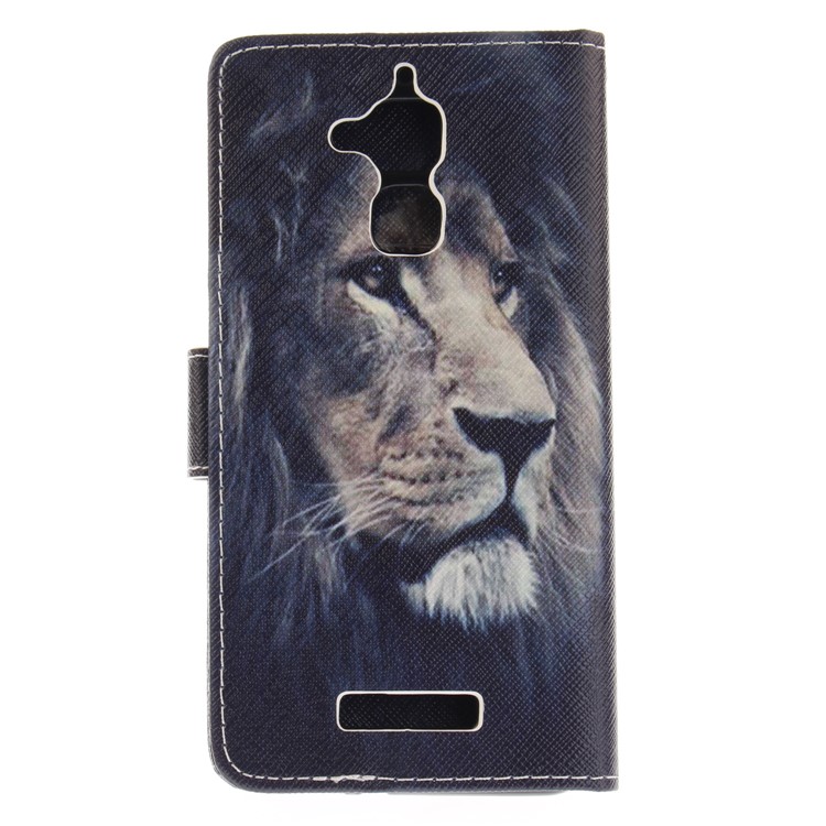 Printing Pattern Wallet Leather Shell for Asus Zenfone 3 Max ZC520TL - Lion-3