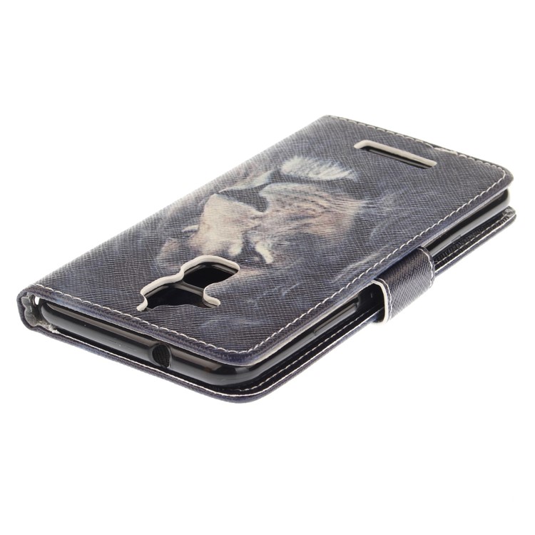 Printing Pattern Wallet Leather Shell for Asus Zenfone 3 Max ZC520TL - Lion-5