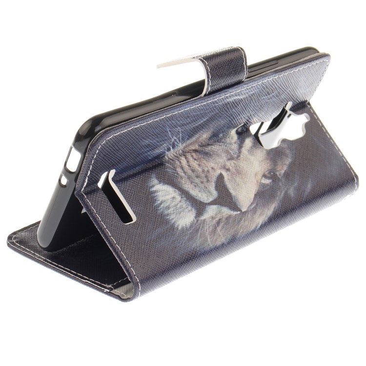 Printing Pattern Wallet Leather Shell for Asus Zenfone 3 Max ZC520TL - Lion-7