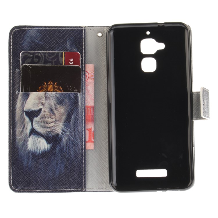 Printing Pattern Wallet Leather Shell for Asus Zenfone 3 Max ZC520TL - Lion-9