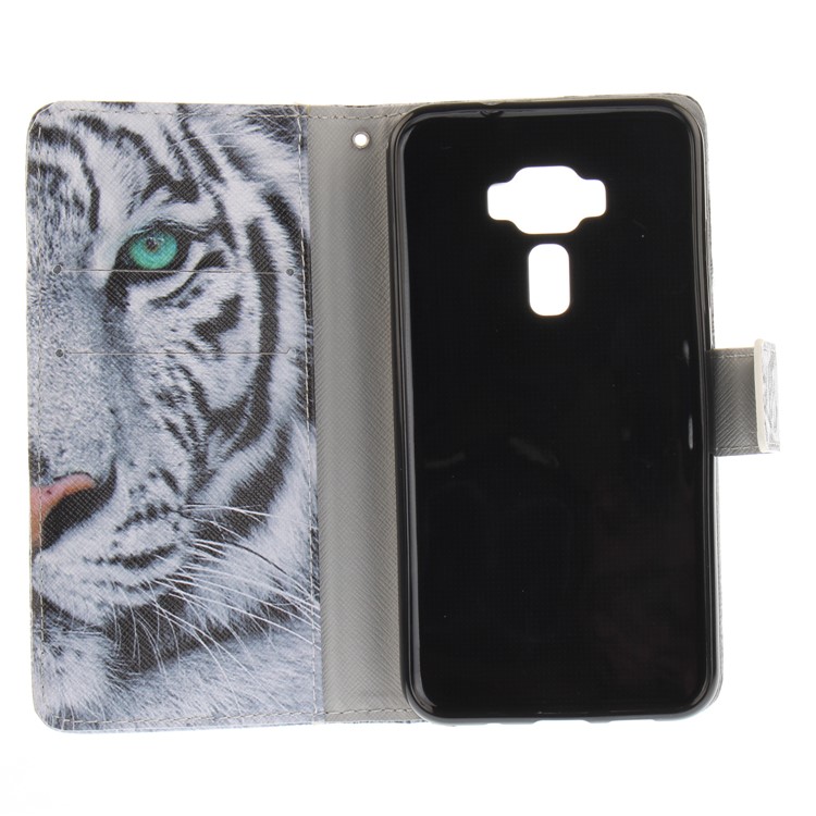 Pattern Printing Wallet Leather Stand Mobile Case for Asus Zenfone 3 ZE520KL - Tiger-10