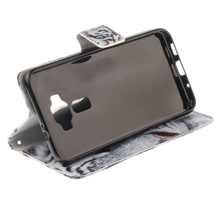Pattern Printing Wallet Leather Stand Mobile Case for Asus Zenfone 3 ZE520KL - Tiger-6