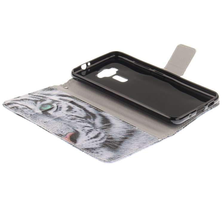 Pattern Printing Wallet Leather Stand Mobile Case for Asus Zenfone 3 ZE520KL - Tiger-8