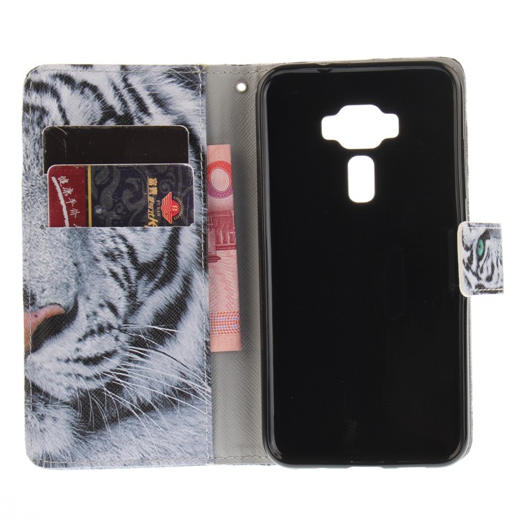 Pattern Printing Wallet Leather Stand Mobile Case for Asus Zenfone 3 ZE520KL - Tiger-9