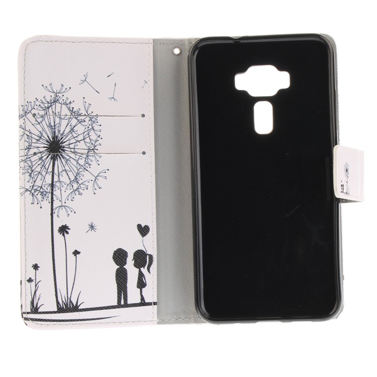 Wallet Leather Patterned Case with Stand for Asus Zenfone 3 ZE520KL - Lovers and Dandelion-10