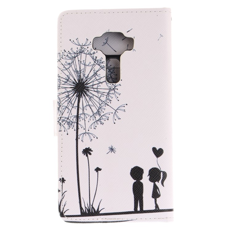 Wallet Leather Patterned Case with Stand for Asus Zenfone 3 ZE520KL - Lovers and Dandelion-3