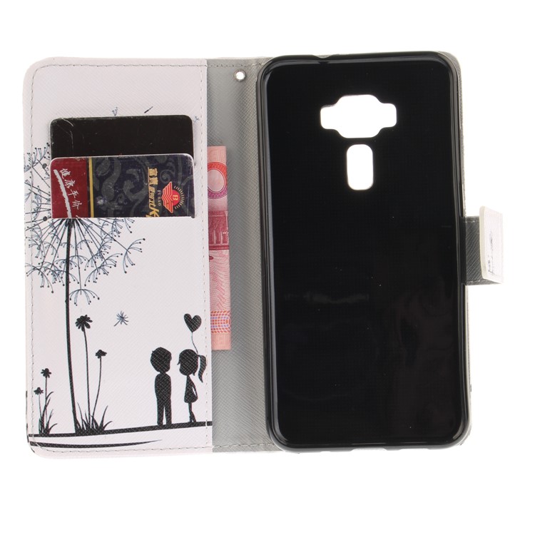 Wallet Leather Patterned Case with Stand for Asus Zenfone 3 ZE520KL - Lovers and Dandelion-9