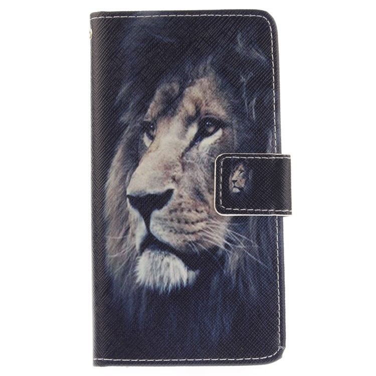 Patterned PU Leather Wallet Cellphone Cover for Asus Zenfone 3 ZE520KL - Lion-2