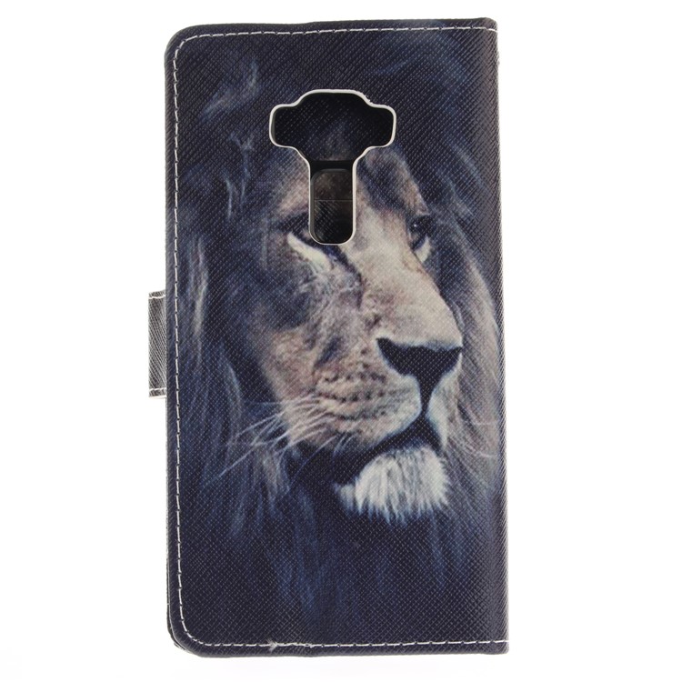 Patterned PU Leather Wallet Cellphone Cover for Asus Zenfone 3 ZE520KL - Lion-3