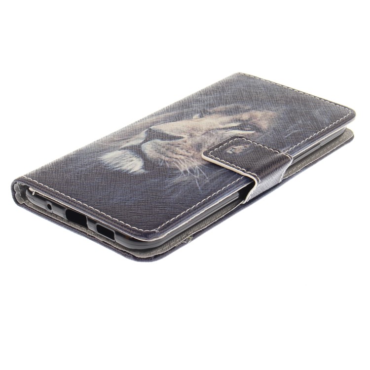 Patterned PU Leather Wallet Cellphone Cover for Asus Zenfone 3 ZE520KL - Lion-4