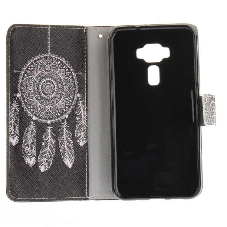 Printing Pattern Leather Wallet Mobile Case Stand for Asus Zenfone 3 ZE520KL - Tribal Dream Catcher-10