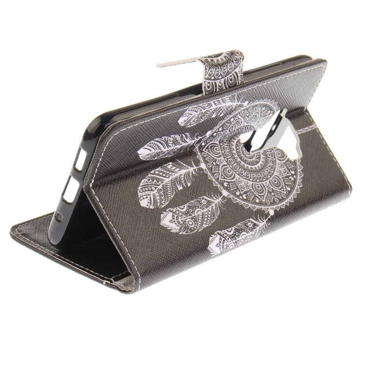 Printing Pattern Leather Wallet Mobile Case Stand for Asus Zenfone 3 ZE520KL - Tribal Dream Catcher-7