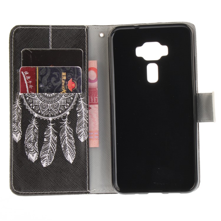Printing Pattern Leather Wallet Mobile Case Stand for Asus Zenfone 3 ZE520KL - Tribal Dream Catcher-9