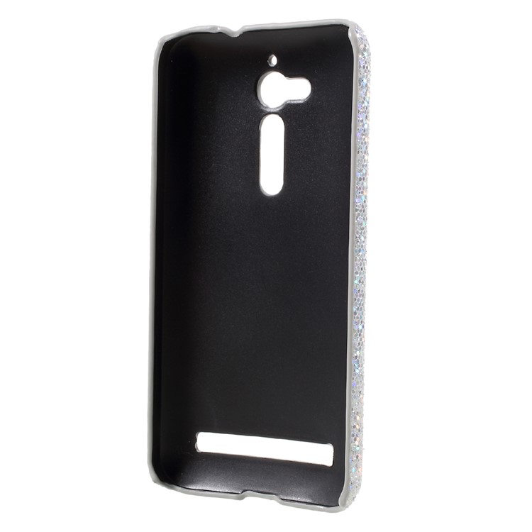 Glitter Sequins Leather Coated PC Shell Case for Asus Zenfone Go ZB500KL - Silver-3
