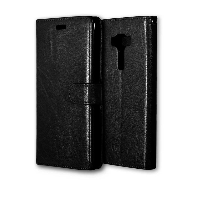 Crazy Horse Leather Wallet Case for Asus Zenfone 3 Deluxe ZS570KL - Black-3
