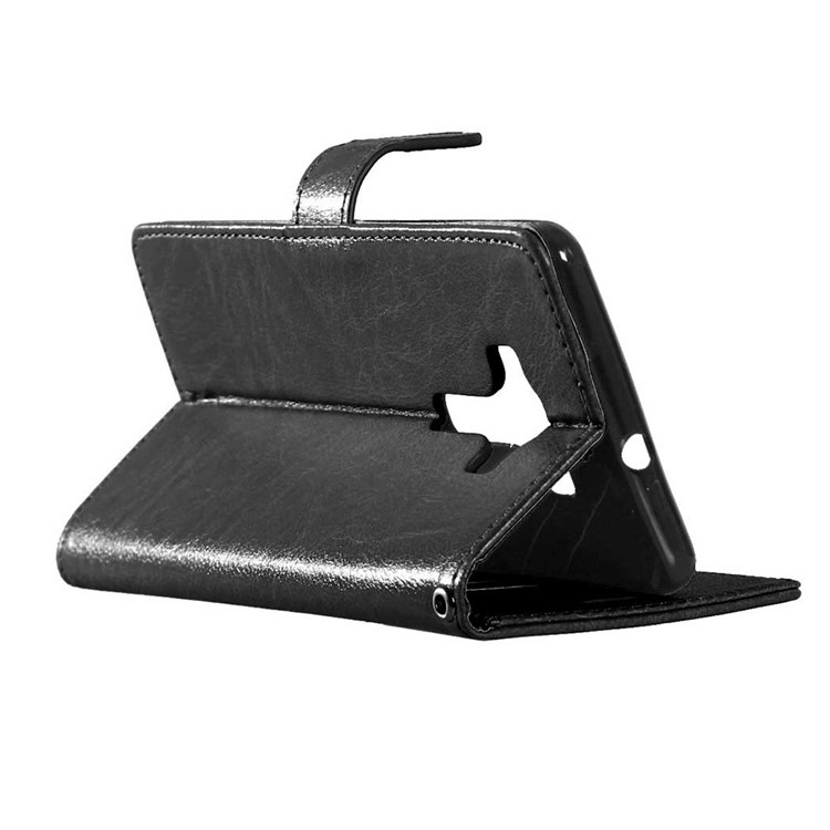 Crazy Horse Leather Wallet Case for Asus Zenfone 3 Deluxe ZS570KL - Black-4