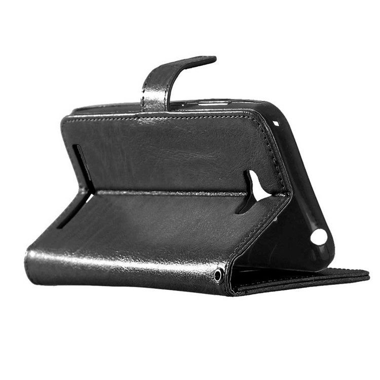 3 Card Slots Crazy Horse Wallet Leather Case Stand for Asus Zenfone Max ZC550KL - Black-4